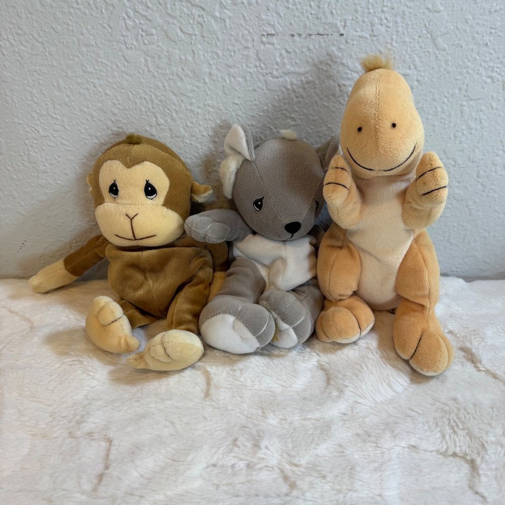 Precious Moments Tender Tails Plush Lot Monkey Koala Dinosaur Vintage 1998 1999